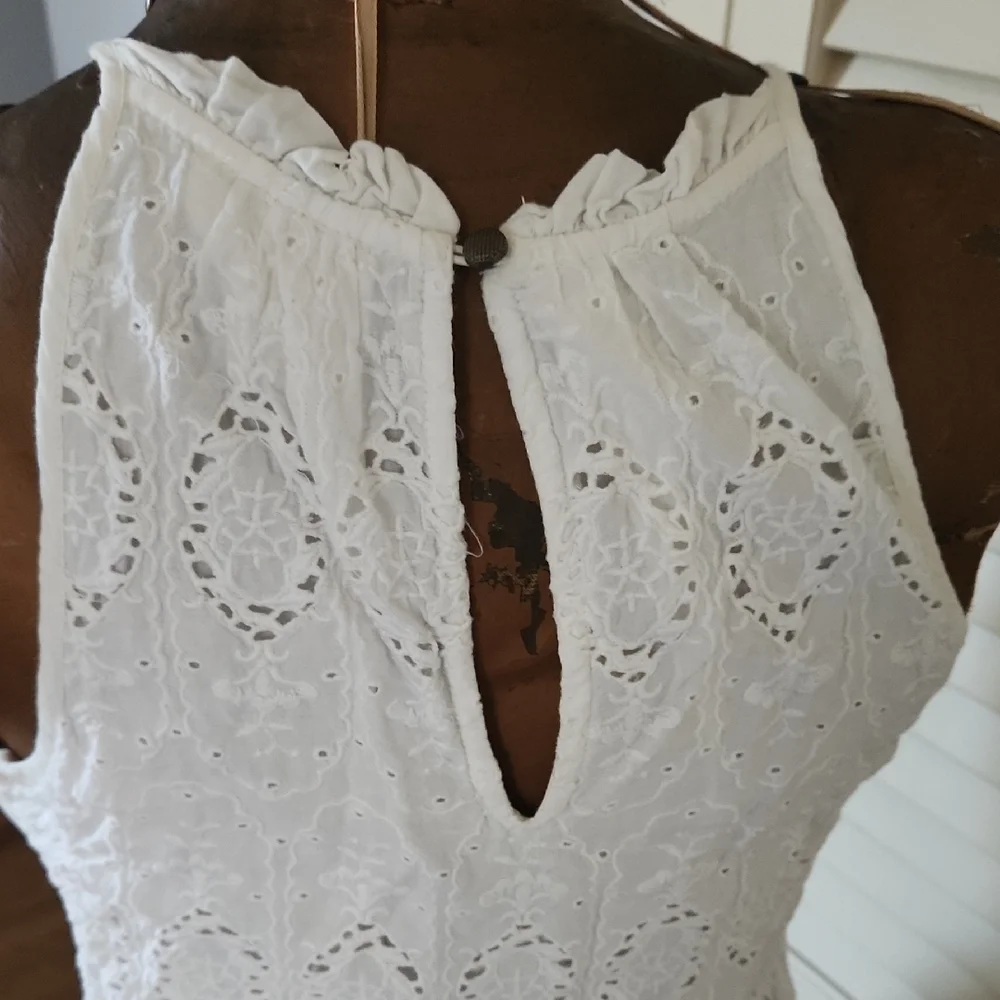 Anthropologie Maeve Tiered Eyelet Midi Sundress with Halter Neckline - Picture 8 of 11